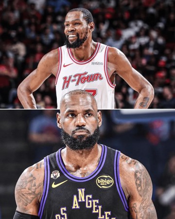 季后赛14次交手：杜兰特9-5詹姆斯，杜兰特31.7/詹姆斯31.9